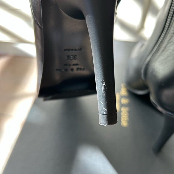 Rag and Bone Black Leather Waylon Moto Bootie Size 8.5 - Picture 8 of 12